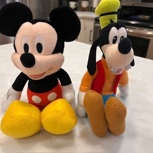 Disney Mickey Mouse & Goofy Plush Stuffed Animal Toy Set Kids Gift - Picture 1 of 7